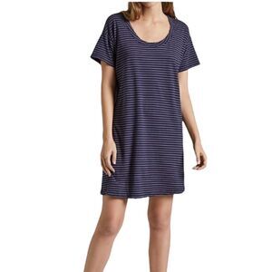 Current/Elliott The Slouchy Scoop Neck Dress Navy Sonic Stripe Size 1 NWOT